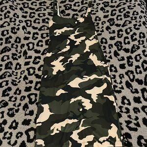 Zara Trafaluc camouflage body con dress